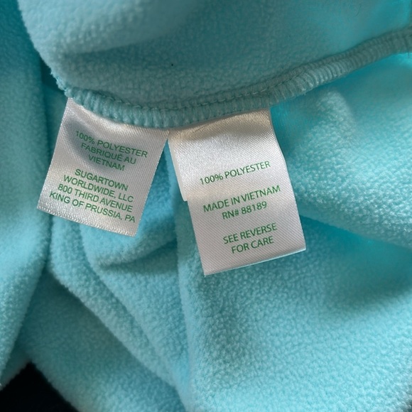 LILLY PULITZER Edgewater Popover Top Blue Polartec Fleece Quarter Zip Sz M - Picture 7 of 11